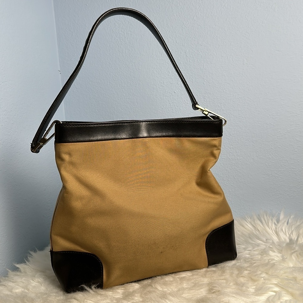 Vintage Gucci Web Stripe Canvas Leather Shoulder Hobo Bag Brown Red Green - Picture 9 of 16